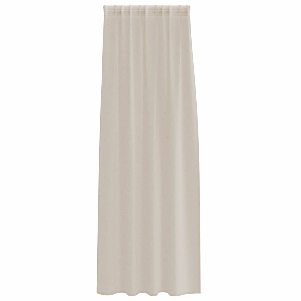 Voile Gordijn met gordijnen 2 pcs Zand 260 x 140 cm Polyester