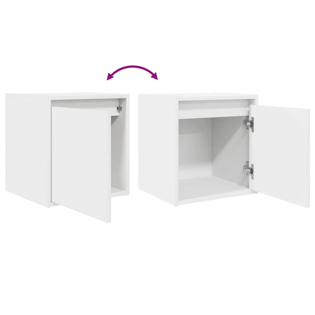 Nachtkastjes wandgemonteerd 2 st 38x34x40 cm wit