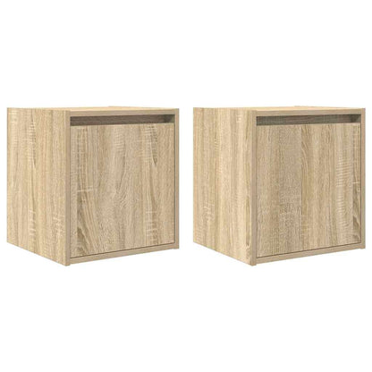 Nachtkastjes 2 st wandgemonteerd 38x34x40 cm sonoma eikenkleur