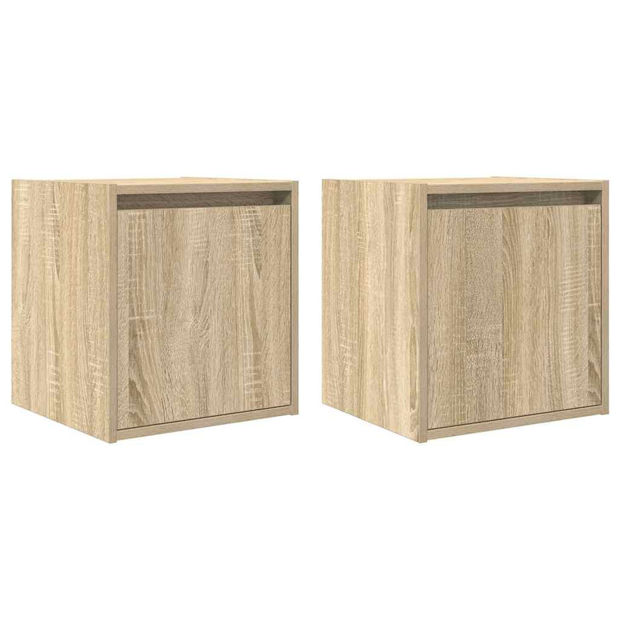 Nachtkastjes 2 st wandgemonteerd 38x34x40 cm sonoma eikenkleur