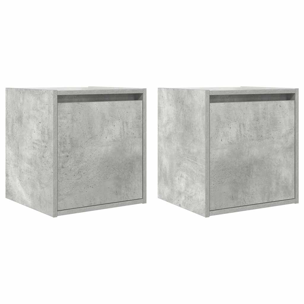 Nachtkastjes 2 st wandgemonteerd 38x34x40 cm betongrijs
