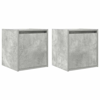 Nachtkastjes 2 st wandgemonteerd 38x34x40 cm betongrijs