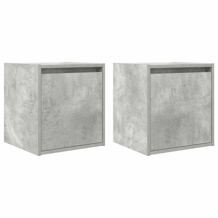 Nachtkastjes 2 st wandgemonteerd 38x34x40 cm betongrijs