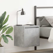 Nachtkastjes 2 st 38x34x40 cm betongrijs wandgemonteerd