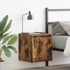 Wall-mounted bedside table 38x34x40 cm smoked oak-colored