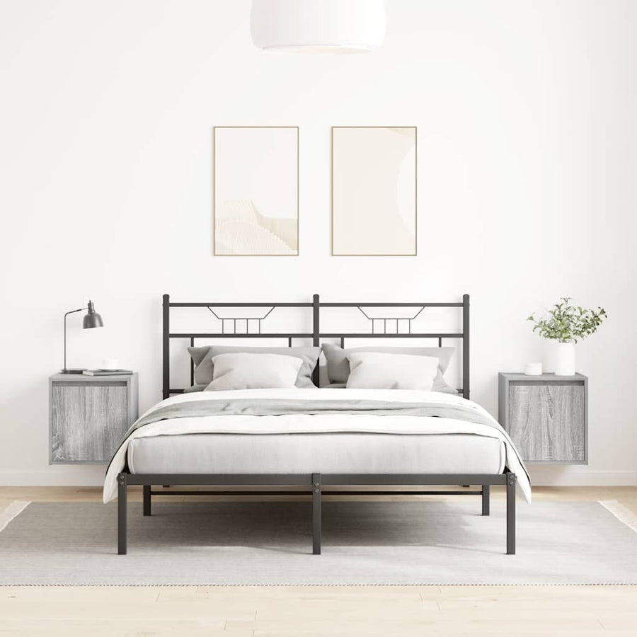 Nachtkastjes 2 st wandgemonteerd 38x34x40 cm grijs sonoma eiken
