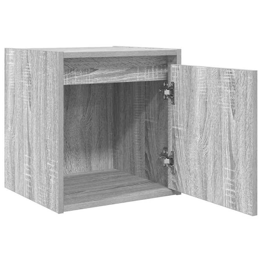 Nachtkastjes 2 st wandgemonteerd 38x34x40 cm grijs sonoma eiken
