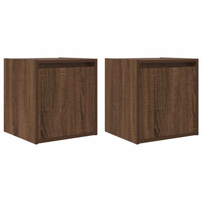 Nachtkastjes 2 st wandgemonteerd 38x34x40 cm bruin eikenkleur