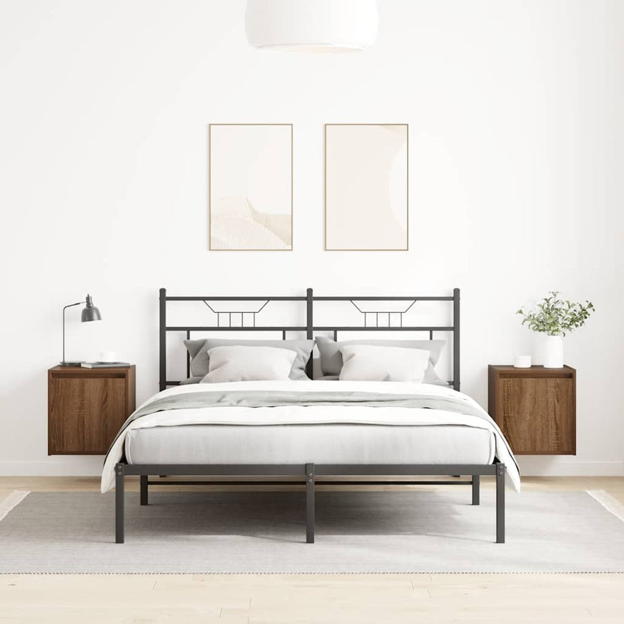 Nachtkastjes 2 st wandgemonteerd 38x34x40 cm bruin eikenkleur