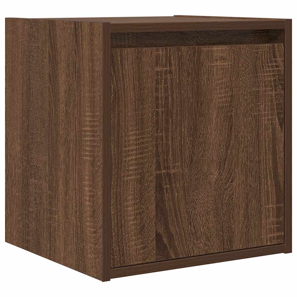 Nachtkastjes 2 st wandgemonteerd 38x34x40 cm bruin eikenkleur