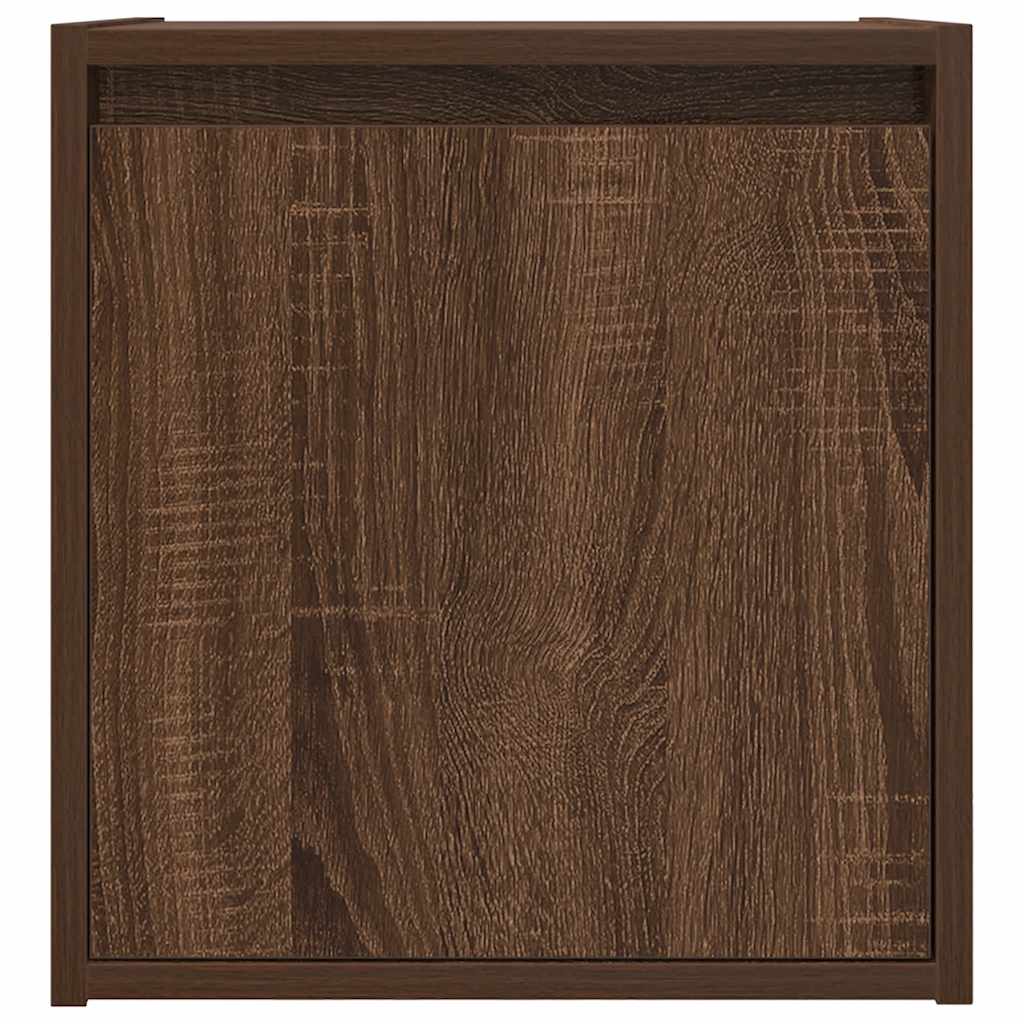 Nachtkastjes 2 st wandgemonteerd 38x34x40 cm bruin eikenkleur