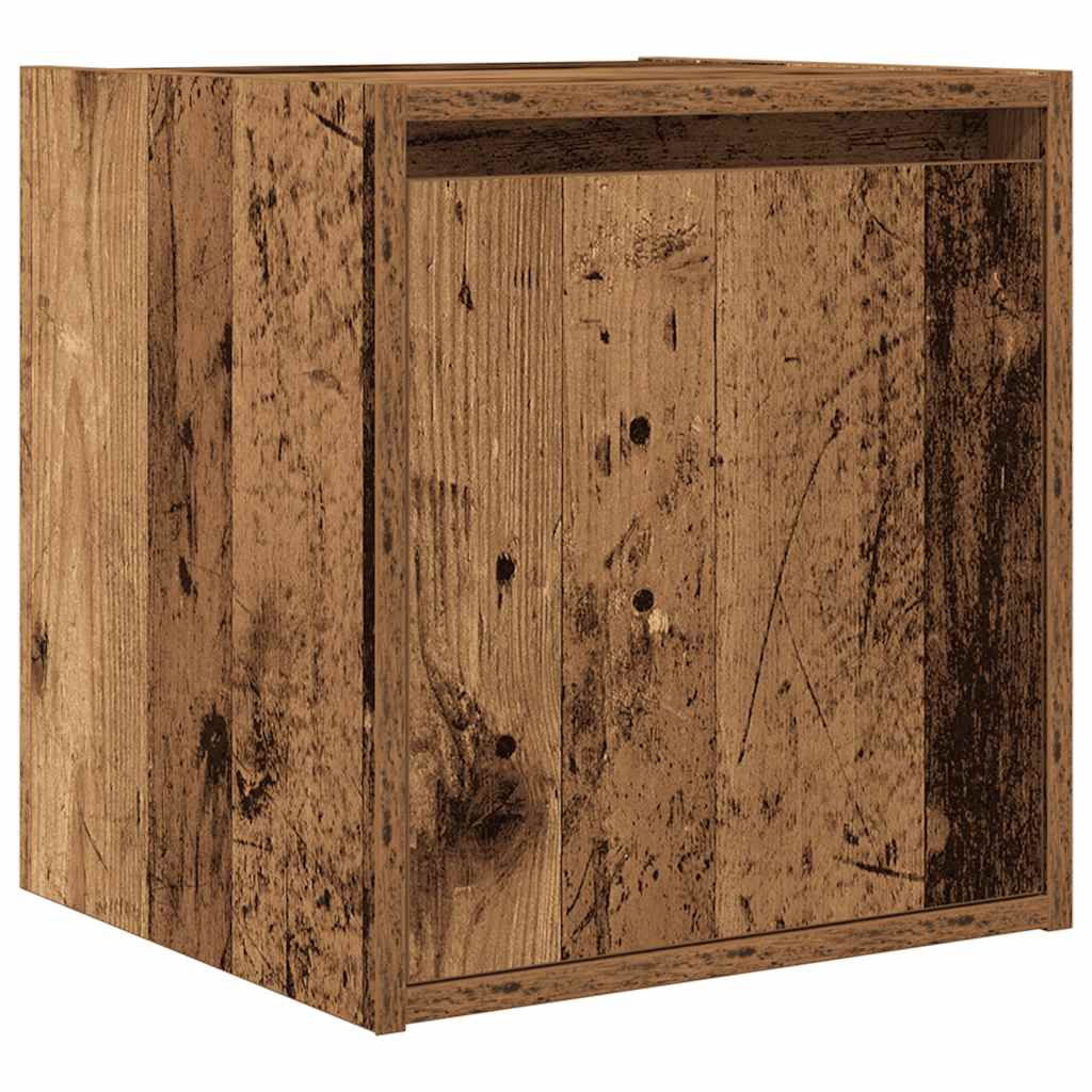 Nachtkastje wandgemonteerd 38x34x40 cm oud houtkleurig