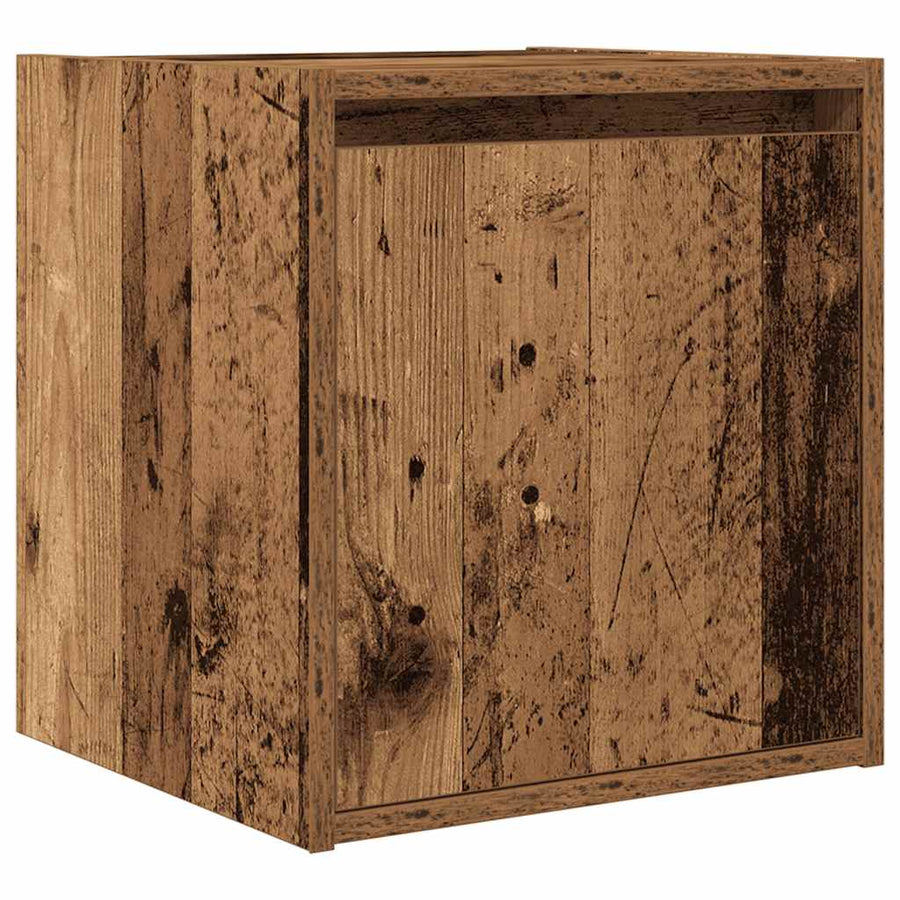 Nachtkastje wandgemonteerd 38x34x40 cm oud houtkleurig