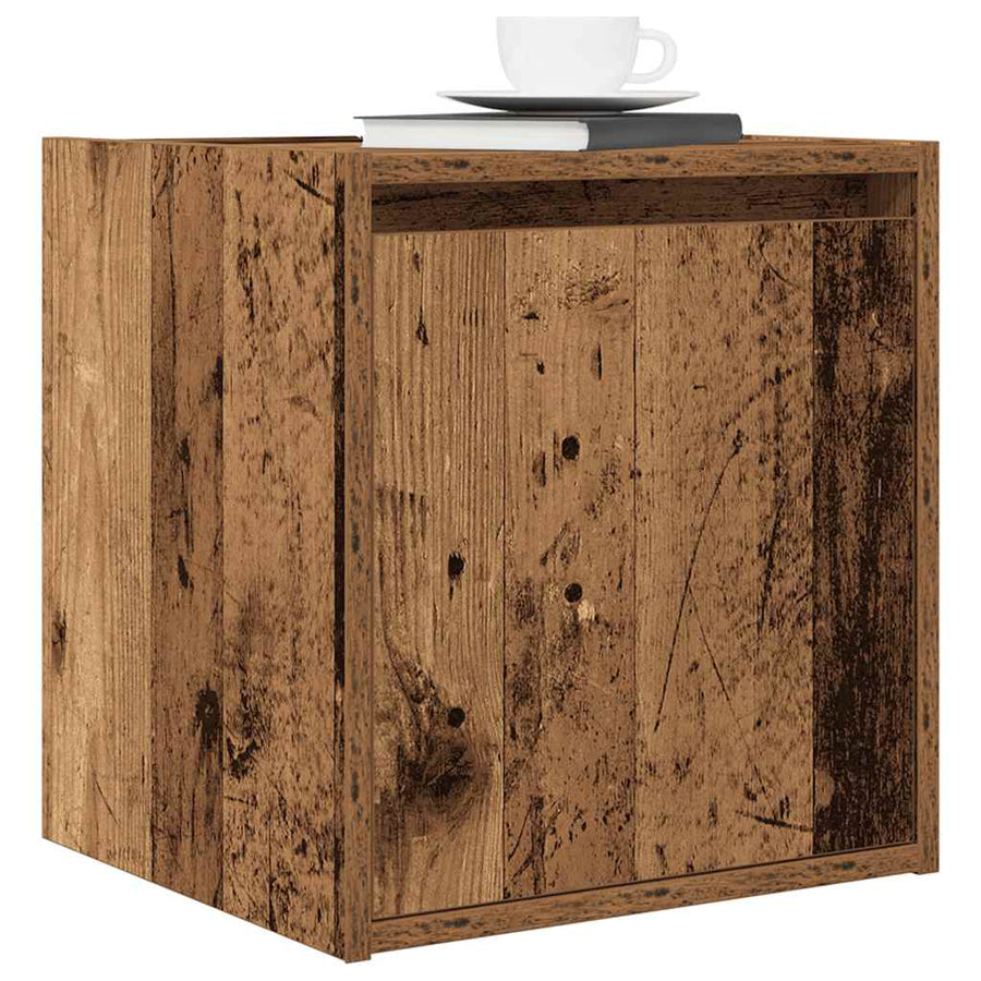 Nachtkastje wandgemonteerd 38x34x40 cm oud houtkleurig