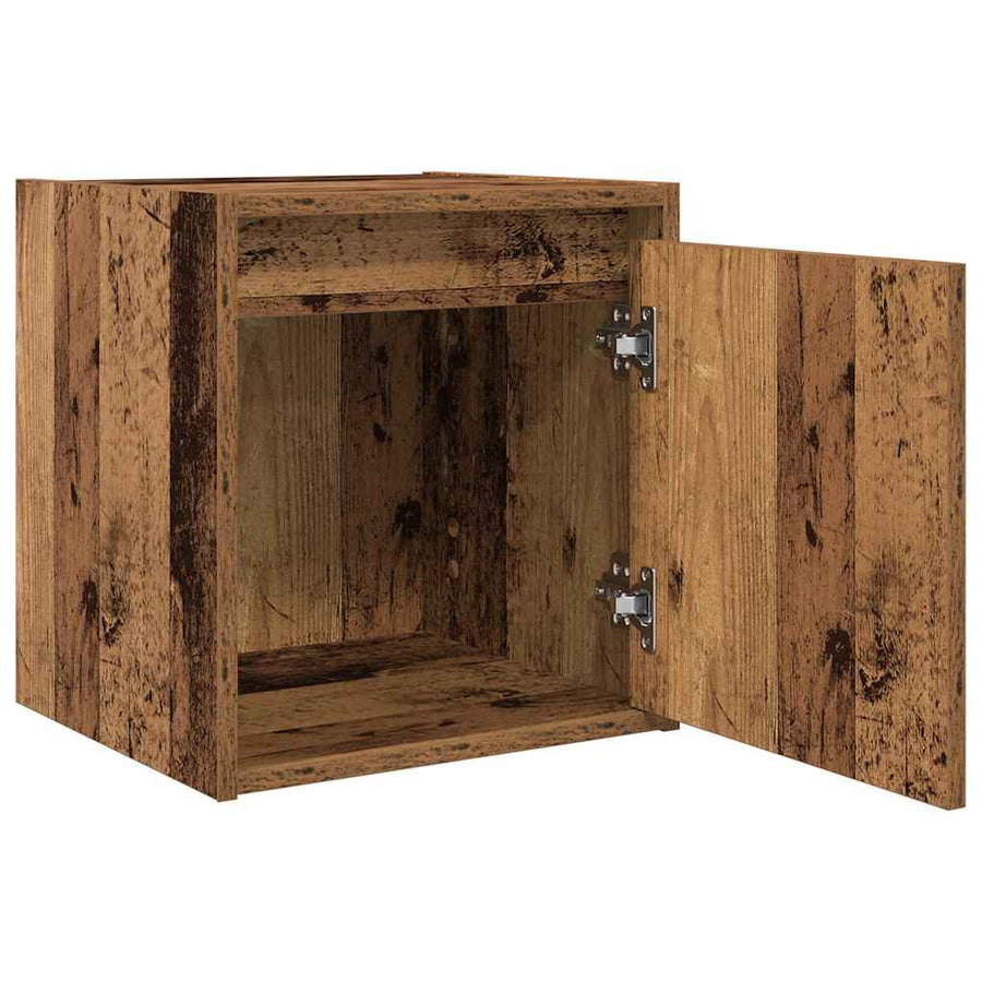 Nachtkastje wandgemonteerd 38x34x40 cm oud houtkleurig