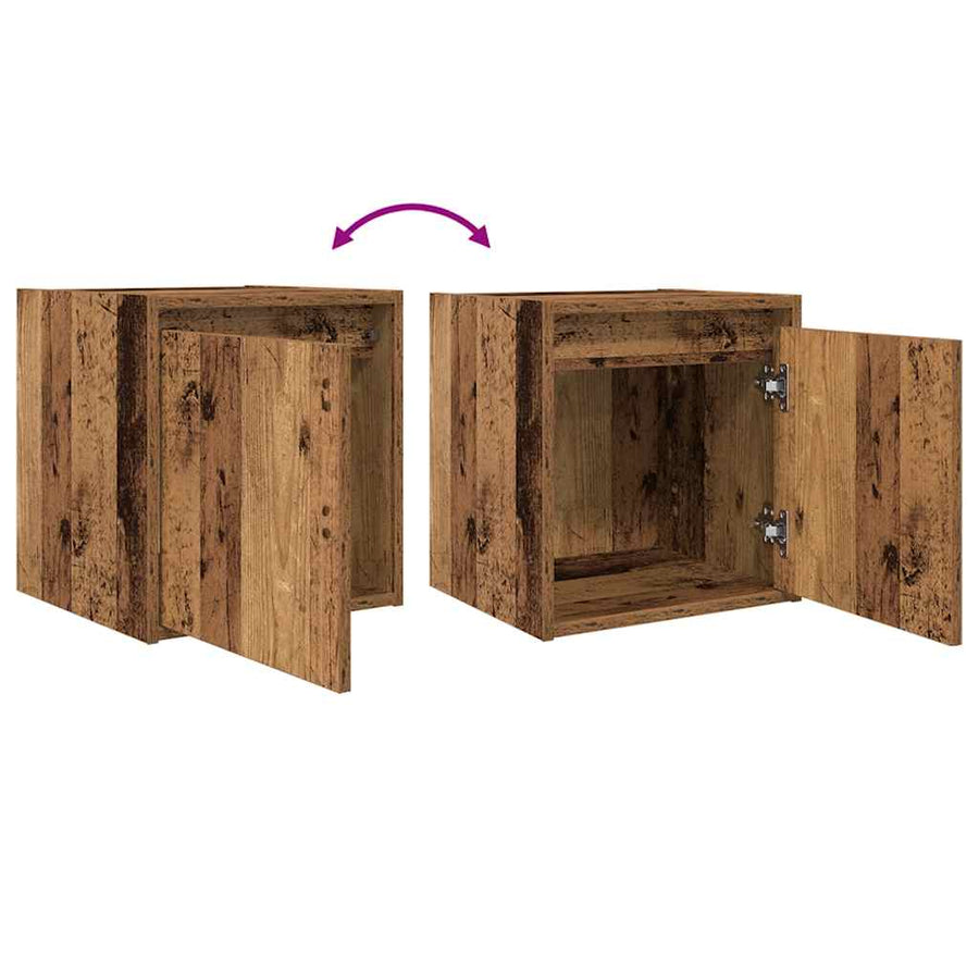 Nachtkastje wandgemonteerd 38x34x40 cm oud houtkleurig