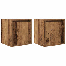 Nachtkastjes wandgemonteerd 2 st 38x34x40 cm oud houtkleurig