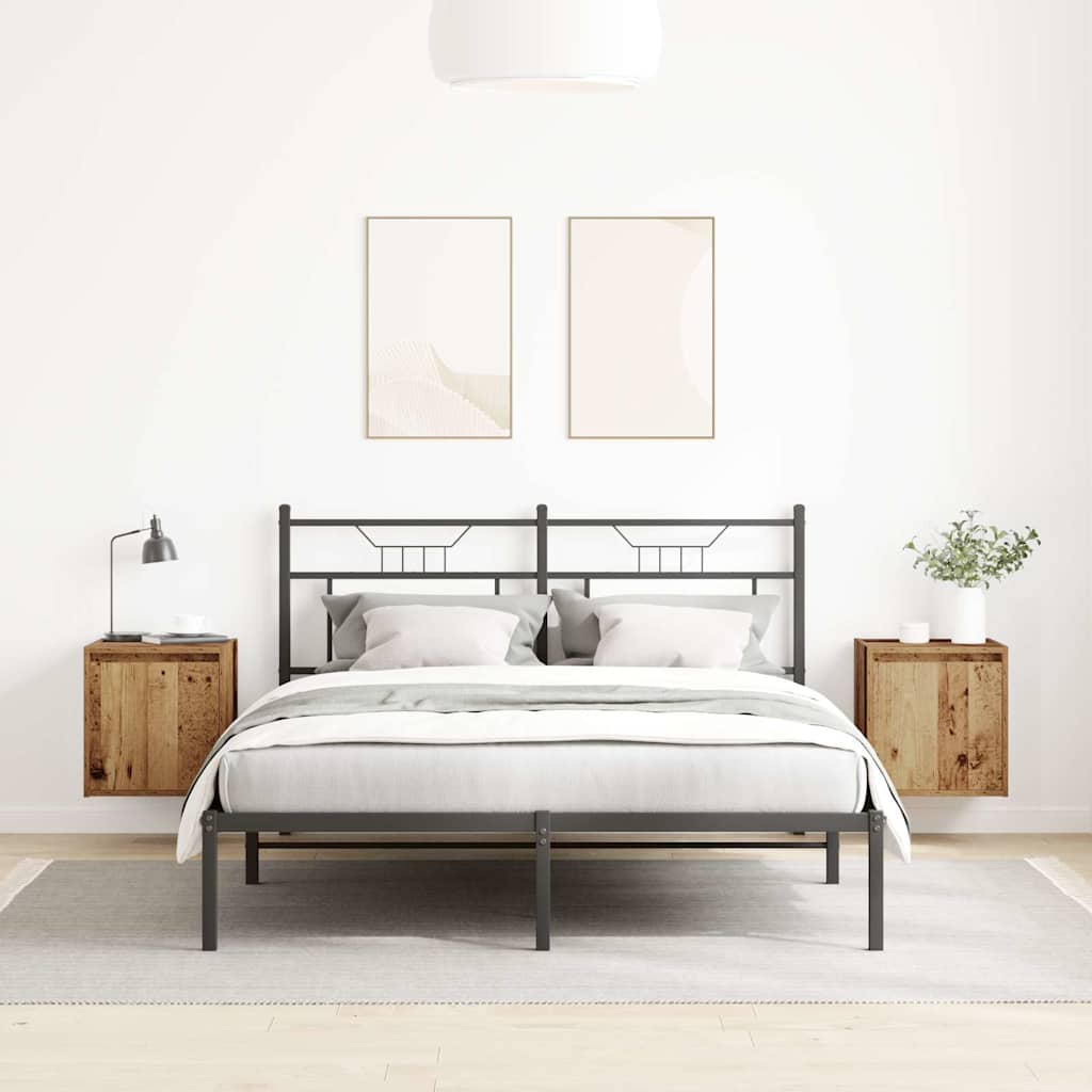 Nachtkastjes wandgemonteerd 2 st 38x34x40 cm oud houtkleurig