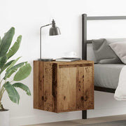 Nachtkastjes wandgemonteerd 2 st 38x34x40 cm oud houtkleurig