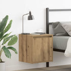 Wall-mounted nightstand 38x34x40 cm artisanal oak colour
