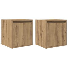 Nachtkastjes 2 st wandgemonteerd 38x34x40 cm artisanaal eiken