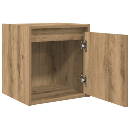 Nachtkastjes 2 st wandgemonteerd 38x34x40 cm artisanaal eiken