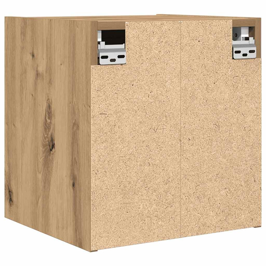 Nachtkastjes 2 st wandgemonteerd 38x34x40 cm artisanaal eiken