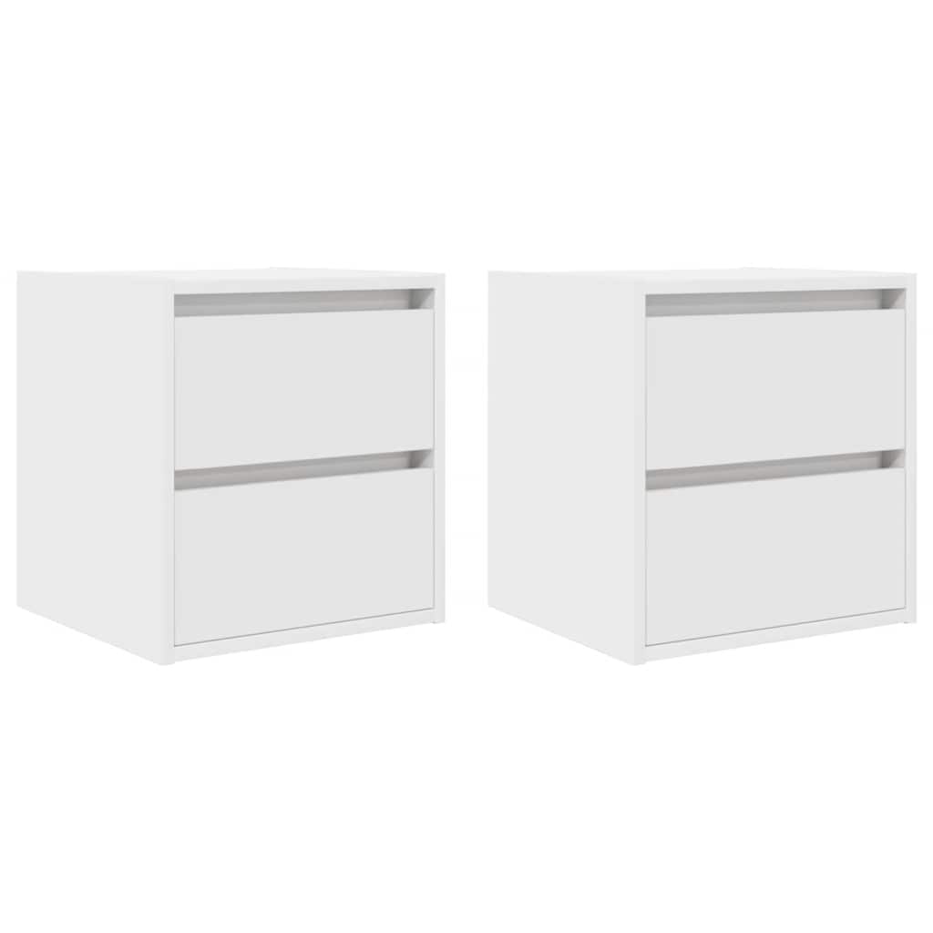 Nachtkastjes wandgemonteerd 2 st 38x34x40 cm wit