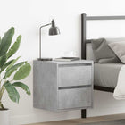 Wall-mounted nightstand 38x34x40 cm concrete grey
