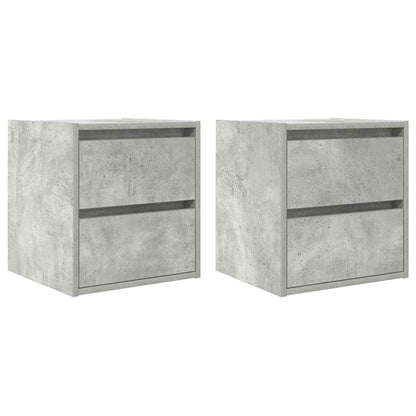 Nachtkastjes 2 st wandgemonteerd 38x34x40 cm betongrijs