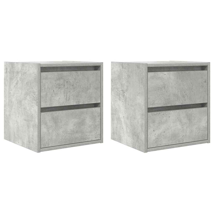Nachtkastjes 2 st wandgemonteerd 38x34x40 cm betongrijs