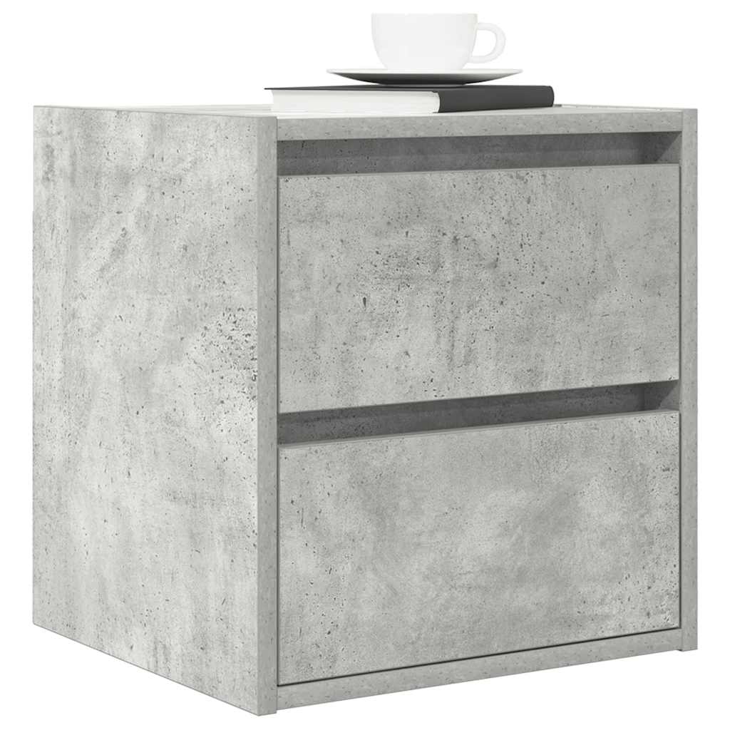 Nachtkastjes 2 st wandgemonteerd 38x34x40 cm betongrijs