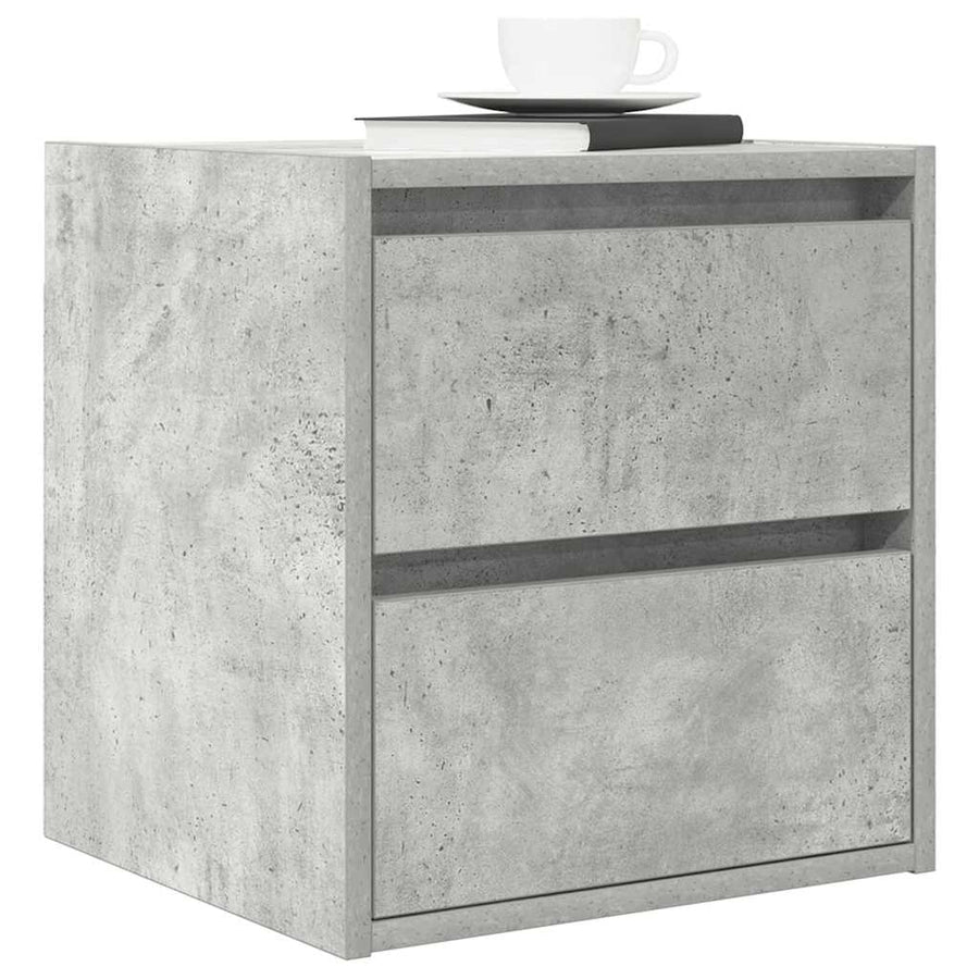 Nachtkastjes 2 st wandgemonteerd 38x34x40 cm betongrijs