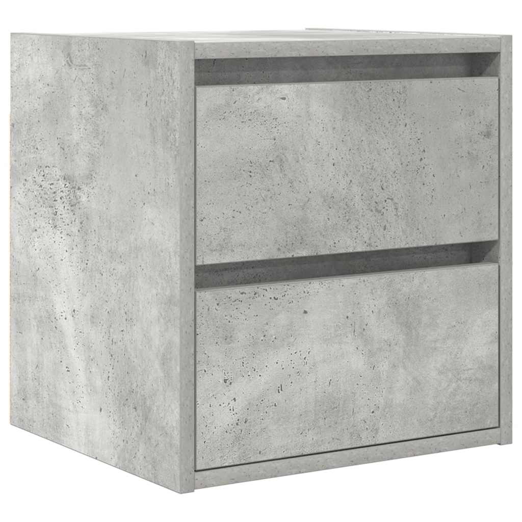 Nachtkastjes 2 st wandgemonteerd 38x34x40 cm betongrijs