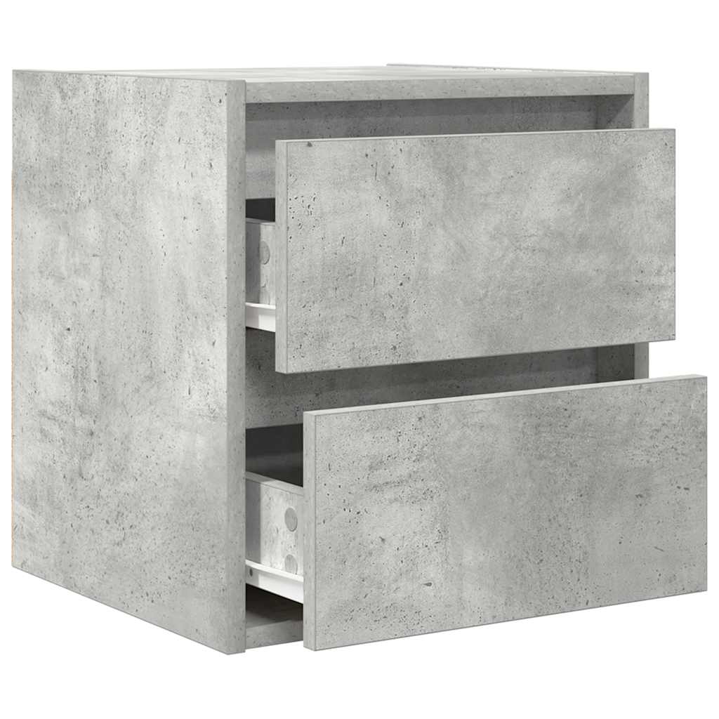 Nachtkastjes 2 st wandgemonteerd 38x34x40 cm betongrijs