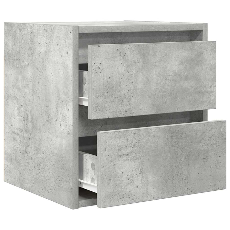 Nachtkastjes 2 st wandgemonteerd 38x34x40 cm betongrijs
