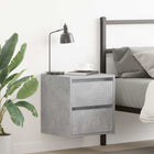Nightstands 2 pcs wall-mounted 38x34x40 cm concrete grey