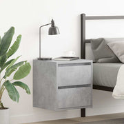 Nachtkastjes 2 st wandgemonteerd 38x34x40 cm betongrijs