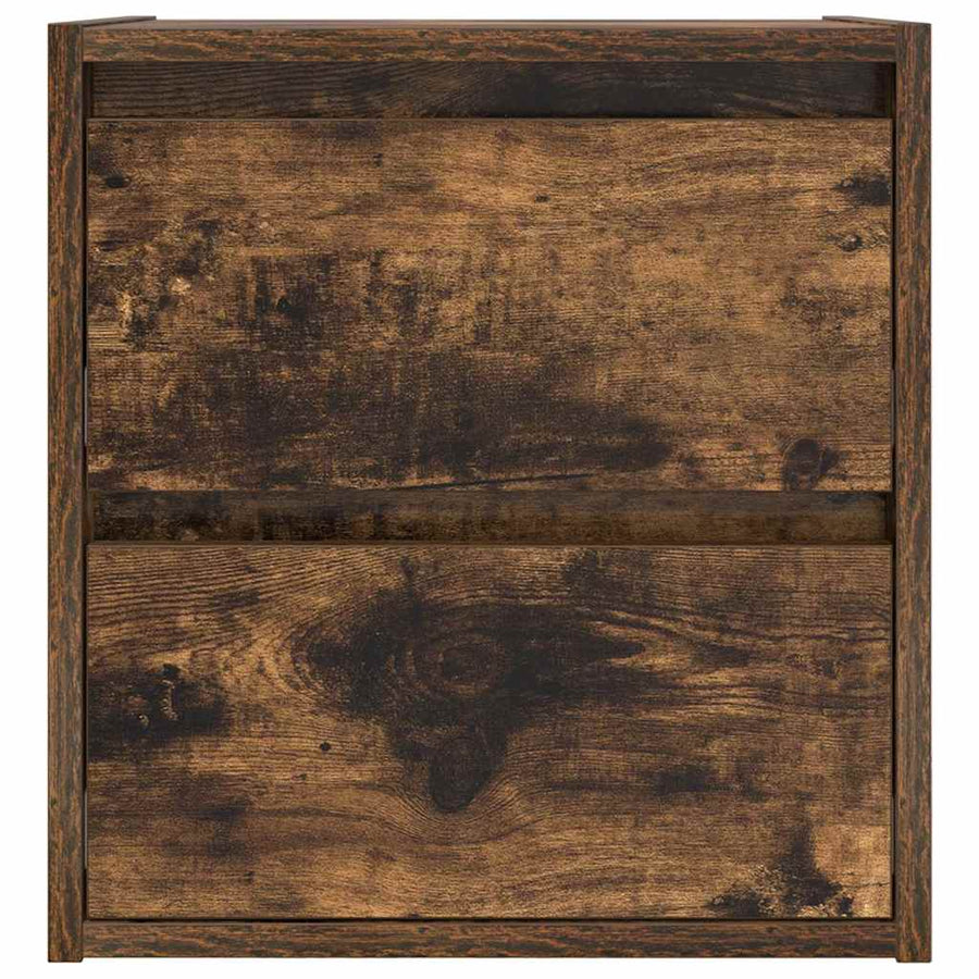 Nachtkastje wandgemonteerd 38x34x40 cm gerookt eikenkleurig