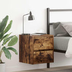 Wall-mounted bedside table 38x34x40 cm smoked oak-colored