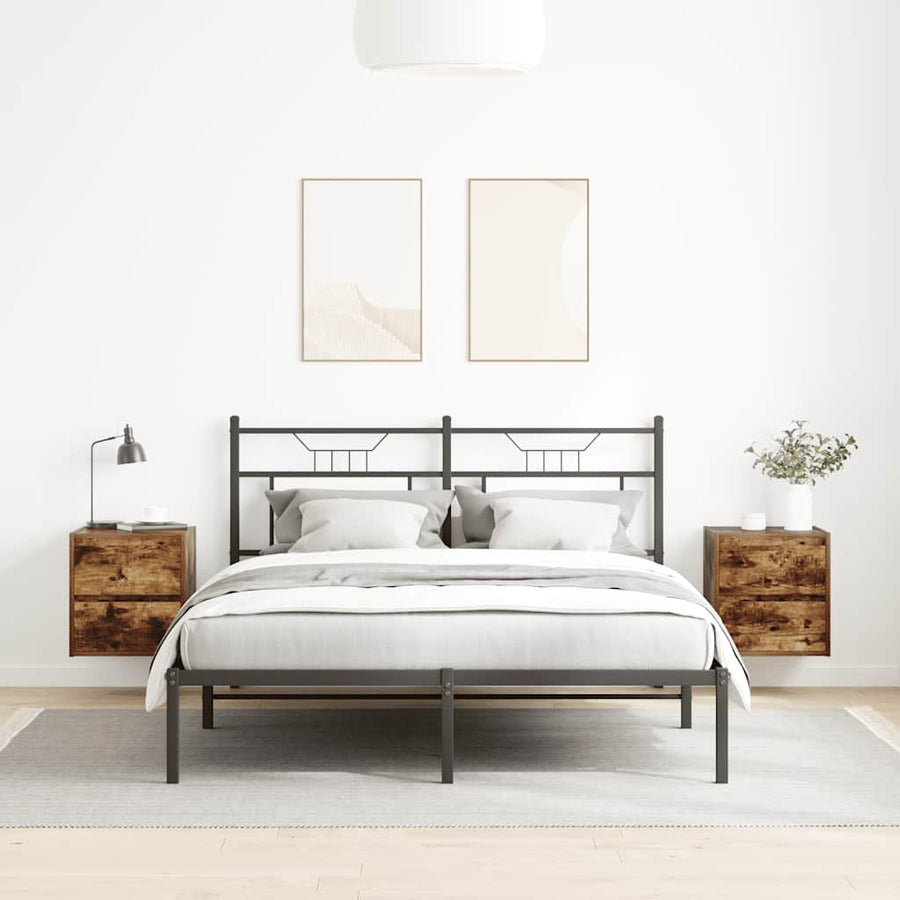 Nachtkastjes 2 st wandgemonteerd 38x34x40 cm gerookt eikenkleur