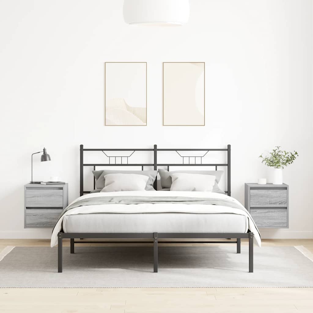 Nachtkastjes 2 st wandgemonteerd 38x34x40 cm grijs sonoma eiken