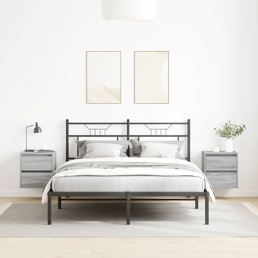 Nachtkastjes 2 st wandgemonteerd 38x34x40 cm grijs sonoma eiken