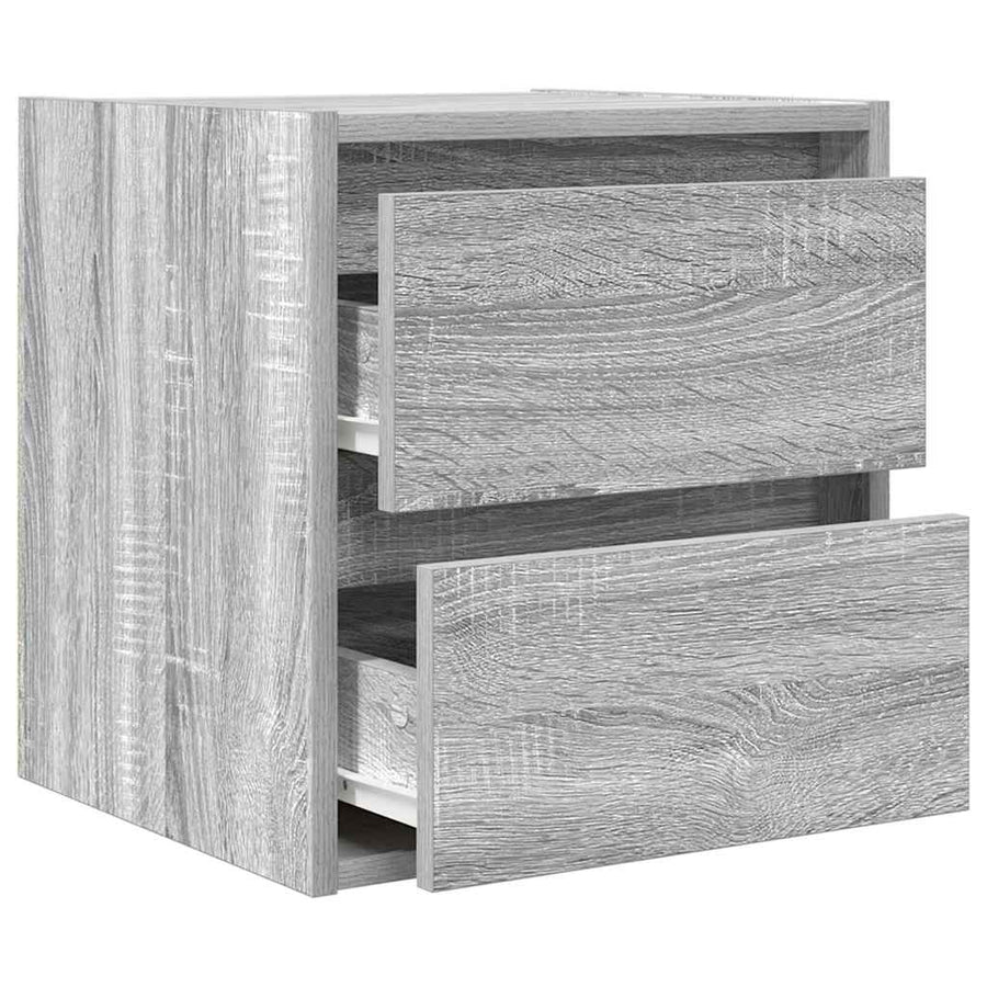 Nachtkastjes 2 st wandgemonteerd 38x34x40 cm grijs sonoma eiken