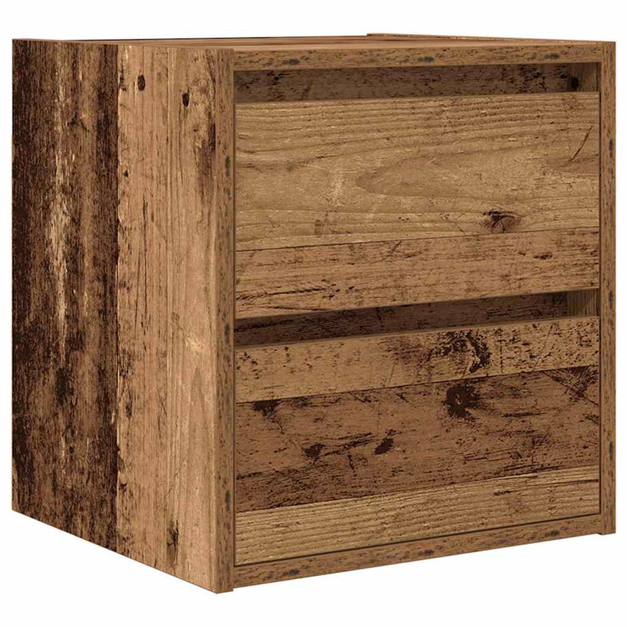 Nachtkastje wandgemonteerd 38x34x40 cm oud houtkleurig
