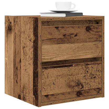 Nachtkastje wandgemonteerd 38x34x40 cm oud houtkleurig