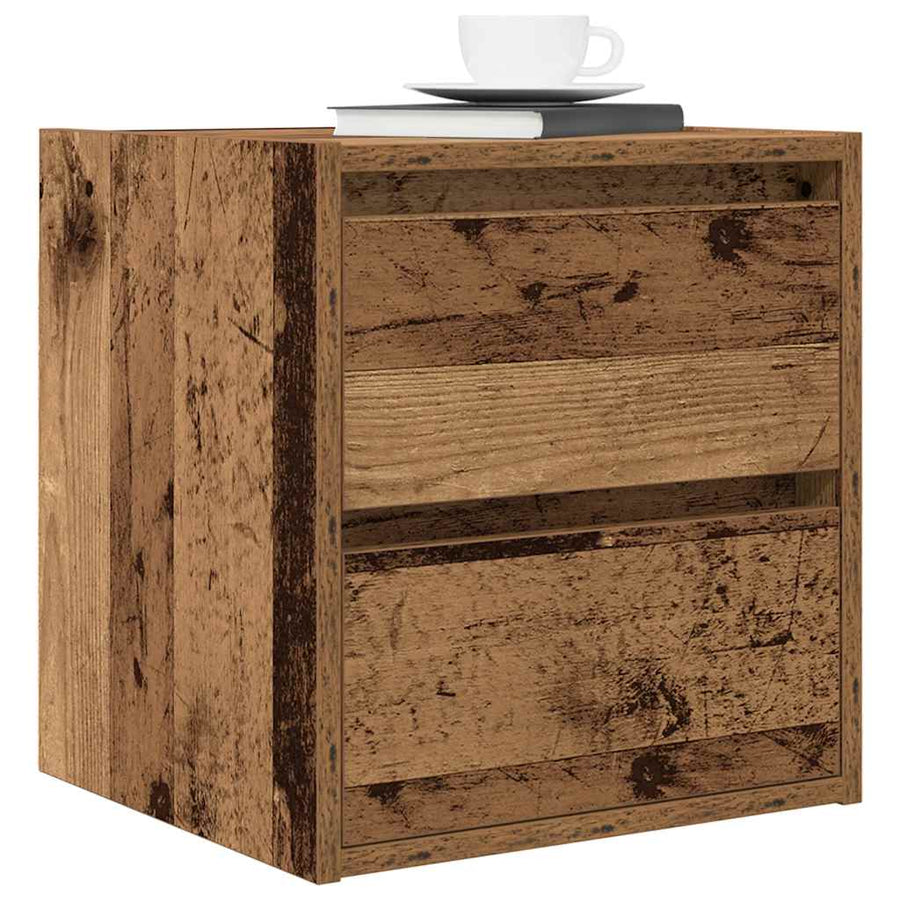 Nachtkastje wandgemonteerd 38x34x40 cm oud houtkleurig