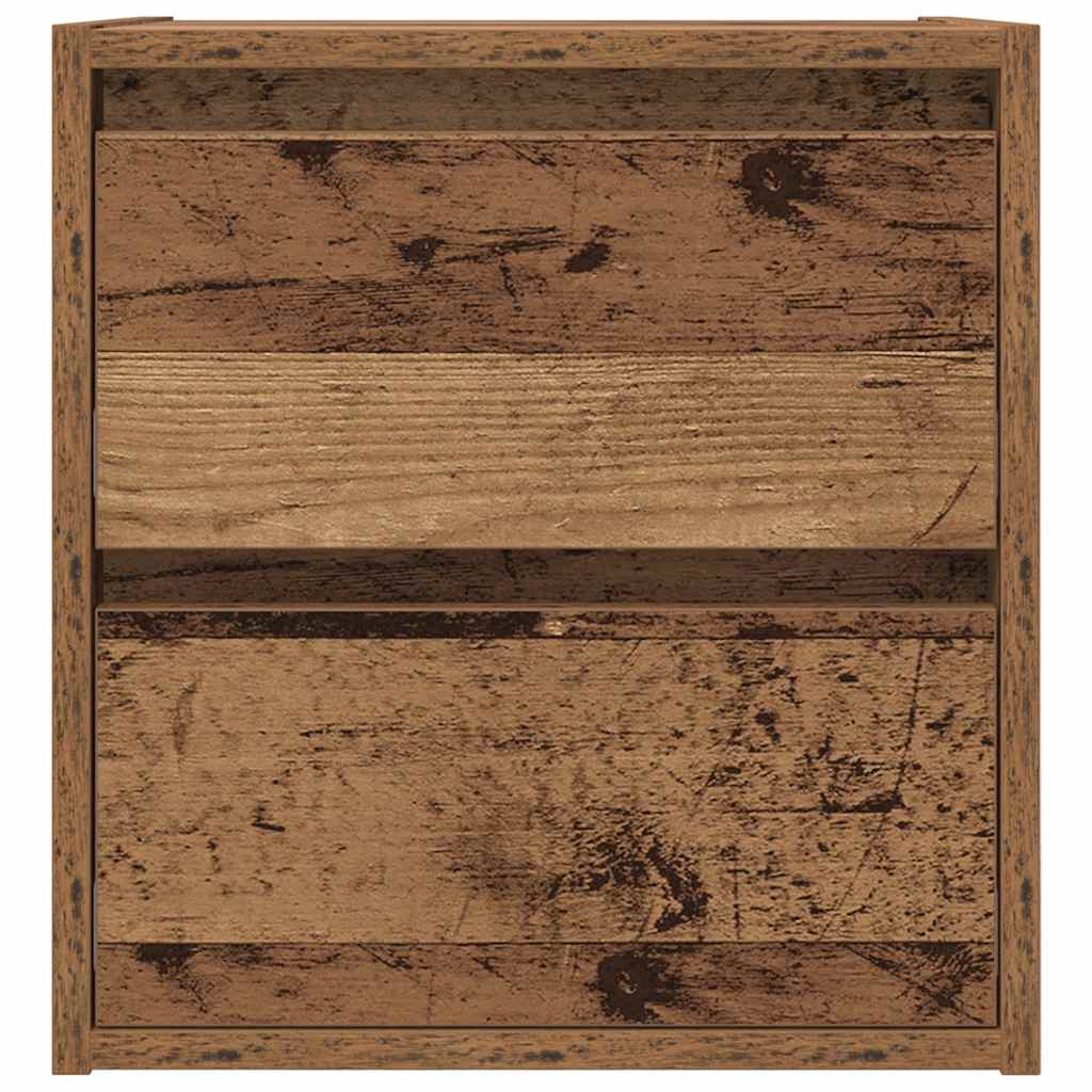 Nachtkastje wandgemonteerd 38x34x40 cm oud houtkleurig