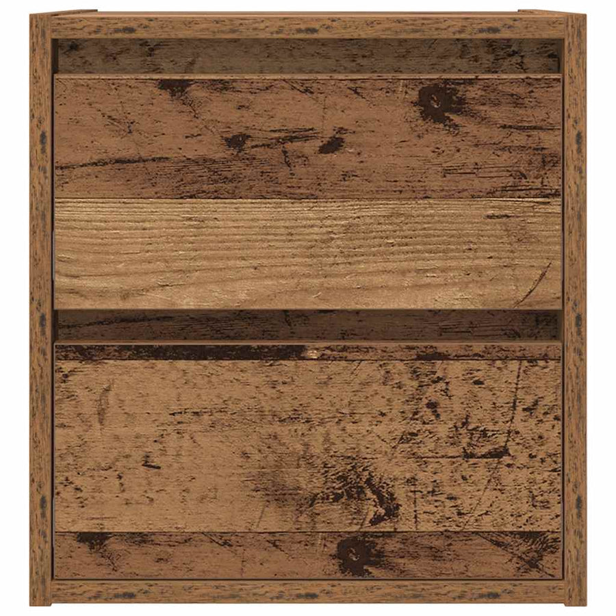 Nachtkastje wandgemonteerd 38x34x40 cm oud houtkleurig