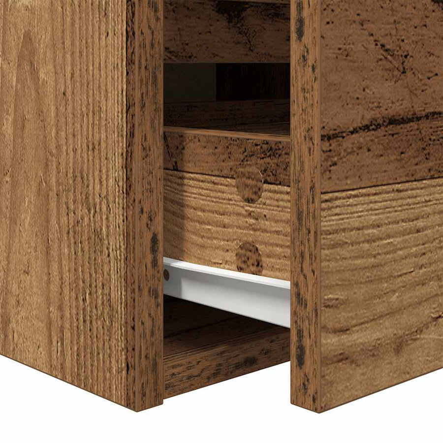 Nachtkastje wandgemonteerd 38x34x40 cm oud houtkleurig